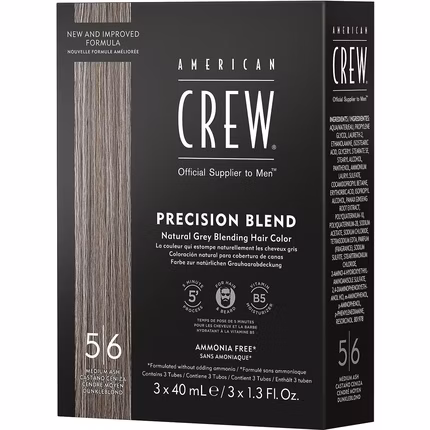 American Crew Precision Blend Natural Gray Coverage Medium Ash 5-6 3 x 40 ml
