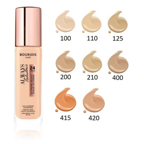 Bourjois Always Fabulous 24HRS Extreme Resist Foundation 400 Beige Rose 30 ml Bourjois Always Fabulous 24HRS Extreme Resist Foundation 400 Beige Rose 30 ml