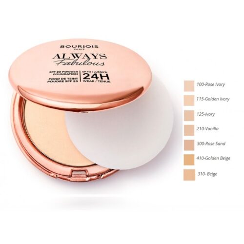 Bourjois Always Fabulous SPF 20 Powder Foundation 100 7 g Bourjois Always Fabulous SPF 20 Powder Foundation 100 7 g