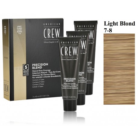 American Crew Precision Blend Natural Gray Coverage Light Blond 7-8 3 x 40 ml
