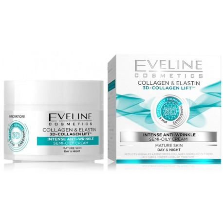 Eveline 3D Collagen Lift Intense Anti-Wrinkle Day Night Cream 50 ml Eveline 3D Collagen Lift Intense Anti-Wrinkle Day & Night Cream 50 ml