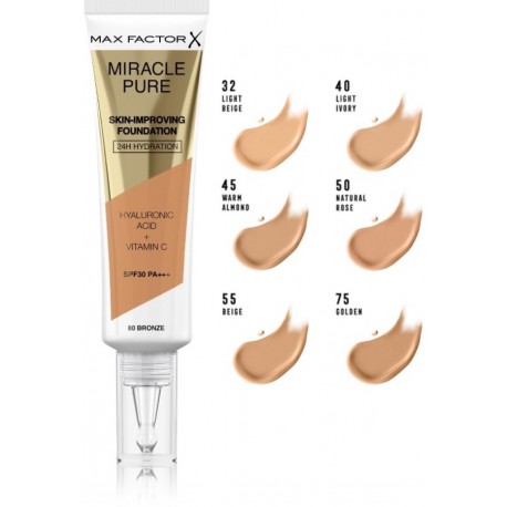 Max Factor Miracle Pure Skin-Improving Foundation 55 Beige 30 ml