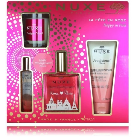 Nuxe Happy In Pink Set 100 ml + 100 ml + 15 ml + 70 g