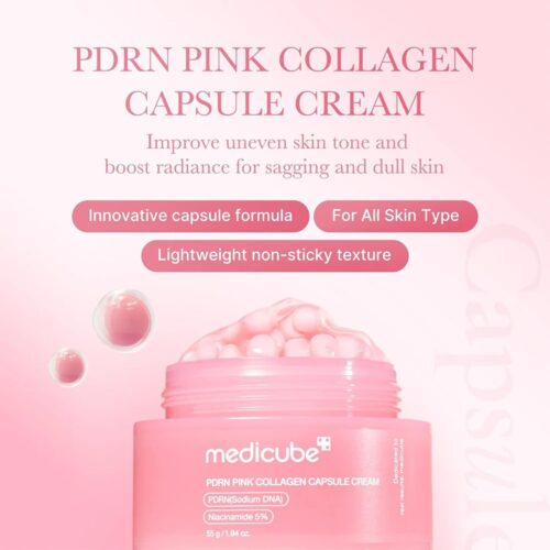 Medicube PDRN Pink Collagen Capsule Cream kolagēna sejas krēms ar kapsulām