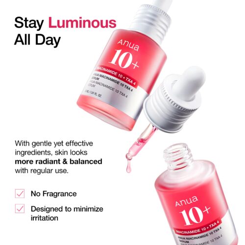 Balinošs serums ar traneksāmskābi Anua Niacinamide 10% + TXA 4% Serum