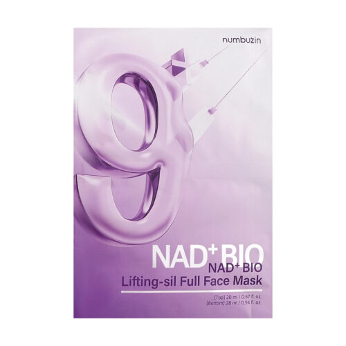 Auduma 3D-maska sejai ar liftinga efektu numbuzin No.9 NAD Bio Lifting Full Cover Facial Mask