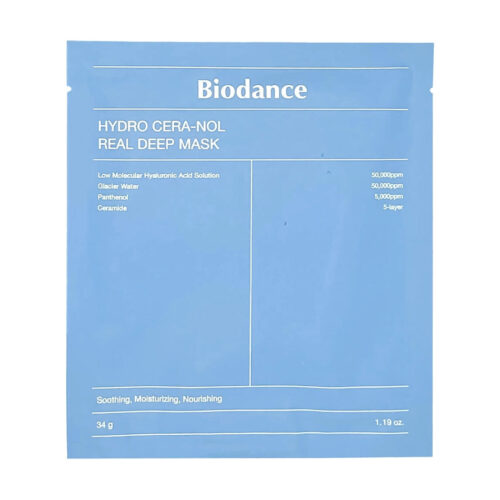 Nakts hidrogela maska ar keramīdiem ādas sausuma novēršanai Biodance Hydro Cera-Nol Real Deep Mask